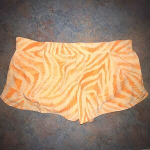 DSG Womens Mid-Rise Stride Run Shorts 2XL Orange Zebra Print, Built-In Briefs 3"